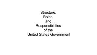 Structure, Roles, and Responsibilities of the United States Government