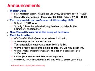 Announcements