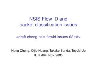 NSIS Flow ID and packet classification issues