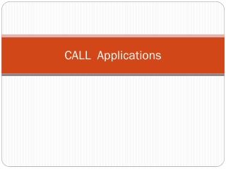 CALL Applications
