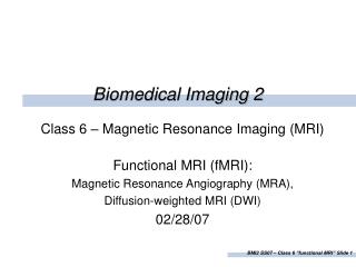Biomedical Imaging 2