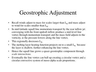 Geostrophic Adjustment