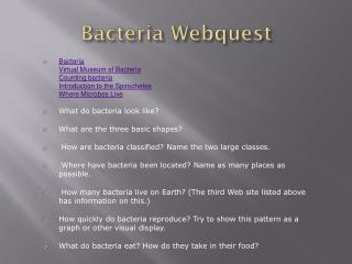 Bacteria Webquest
