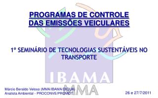 1º SEMINÁRIO DE TECNOLOGIAS SUSTENTÁVEIS NO TRANSPORTE