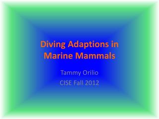 Diving Adaptions in Marine Mammals
