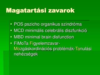 Magatartási zavarok