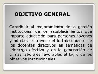 OBJETIVO GENERAL