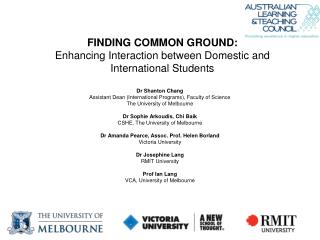 FINDING COMMON GROUND: Enhancing Interaction between Domestic and International Students