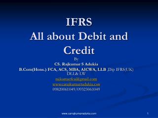 IFRS All about Debit and Credit