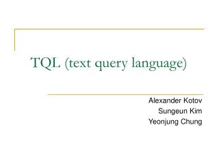 TQL (text query language)