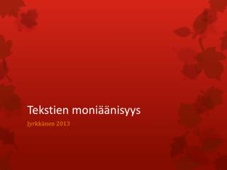 Tekstien moniäänisyys