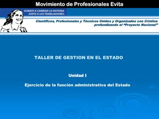 TALLER DE GESTION EN EL ESTADO