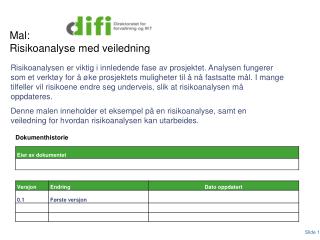 Mal: Risikoanalyse med veiledning