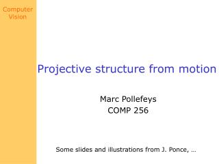 Projective structure from motion