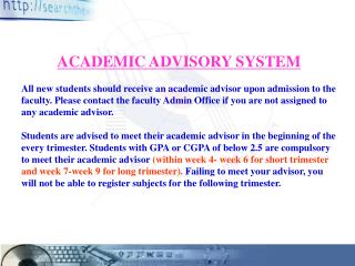 ACADEMIC ADVISORY SYSTEM