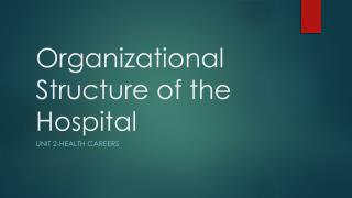 Organizational Structure of the Hospital