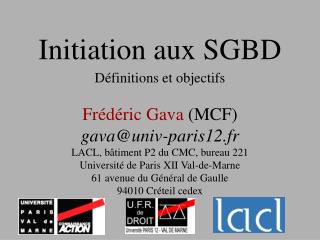 Initiation aux SGBD