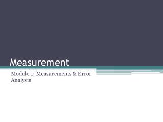 Measurement