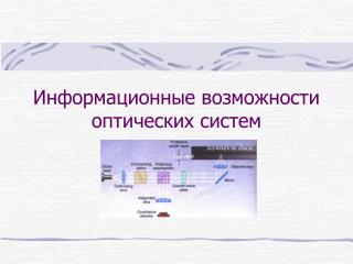 Информационные возможности оптических систем