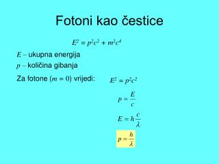 Fotoni kao čestice