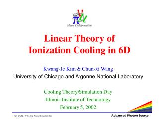 Linear Theory of Ionization Cooling in 6D