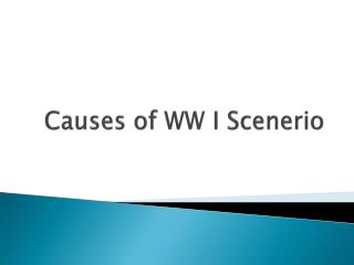 Causes of WW I Scenerio