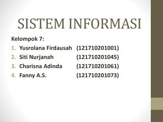SISTEM INFORMASI