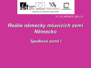 Reálie německy mluvících zemí Německo