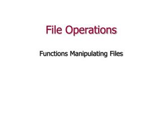 File Operations