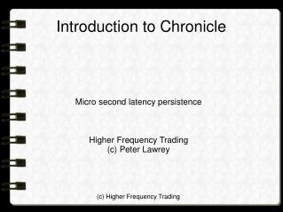 Introduction to Chronicle