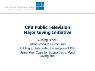 CPB Public Television Major Giving Initiative
