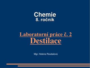 Chemie 8. ročník