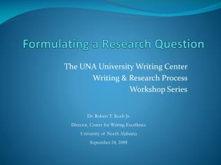 Formulating a Research Question