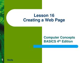 Lesson 16 Creating a Web Page