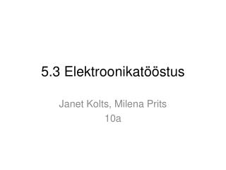 5.3 Elektroonikatööstus