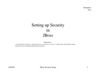 Setting up Security in JBoss