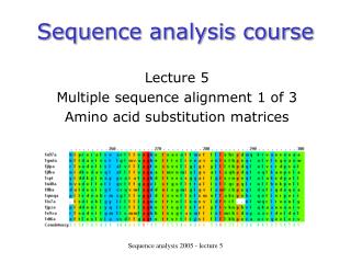 Sequence analysis course