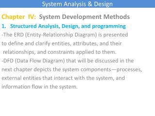 System Analysis &amp; Design