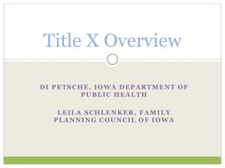 Title X Overview