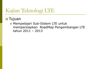 Kajian Teknologi LTE
