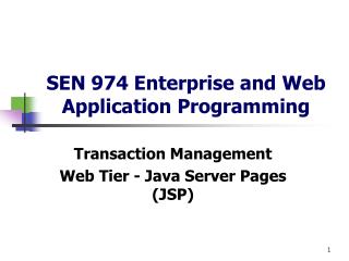 SEN 974 Enterprise and Web Application Programming