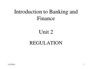 Introduction to Banking and Finance Unit 2