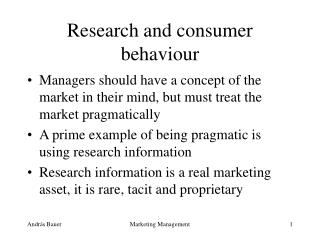 Research and consumer behaviour