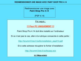 Redimensionner une image avec Paint Shop Pro 4.14 (PSP 4.14)