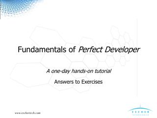 Fundamentals of Perfect Developer