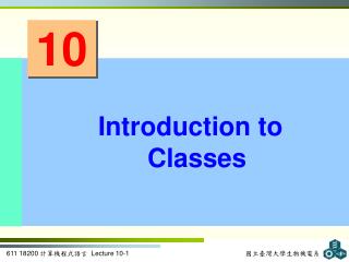 Introduction to Classes