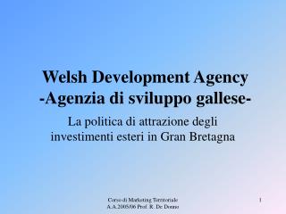 Welsh Development Agency -Agenzia di sviluppo gallese-