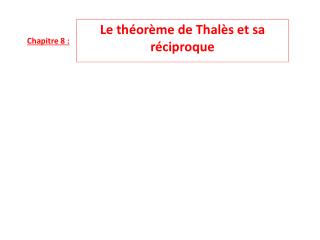 Chapitre 8 :