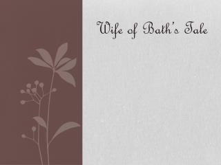 Wife of Bath’s Tale