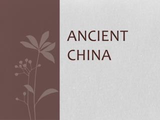 Ancient China